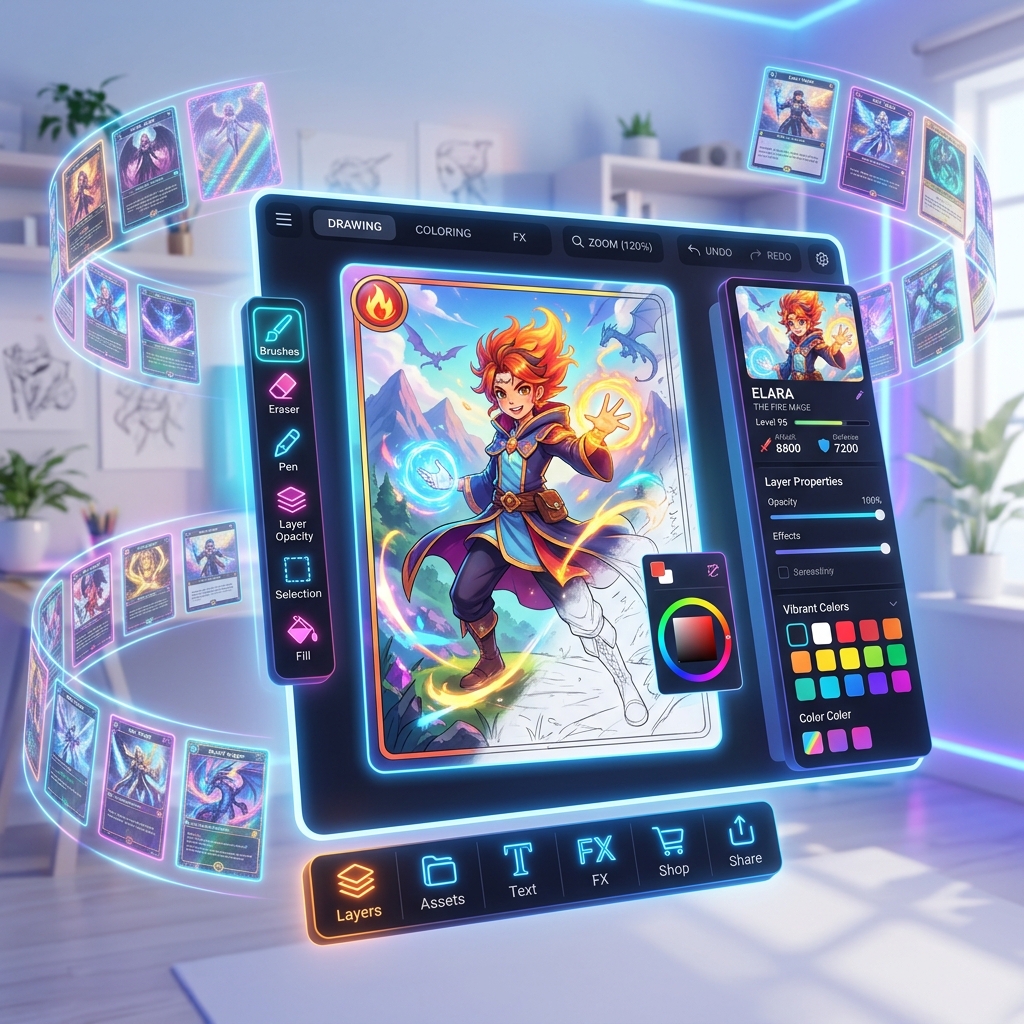 Creator Studio card builder interface screenshot visual
